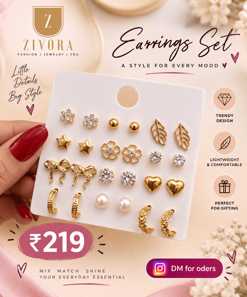 Stud earrings set